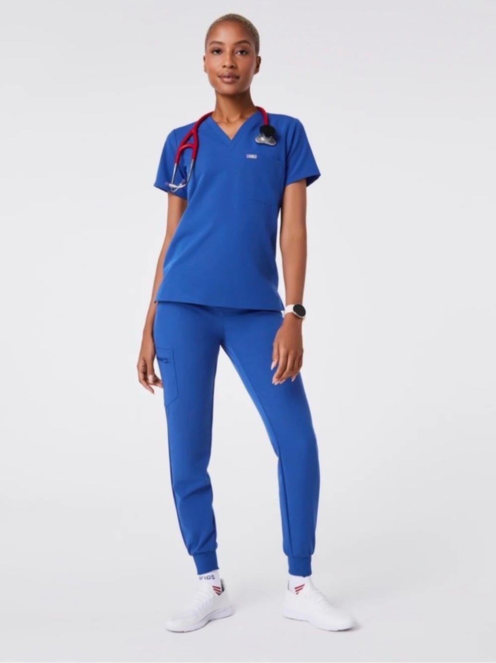 FIGS Set Catrina Scrub Top And Zamora Joggers Winning Blue Size XS Tall